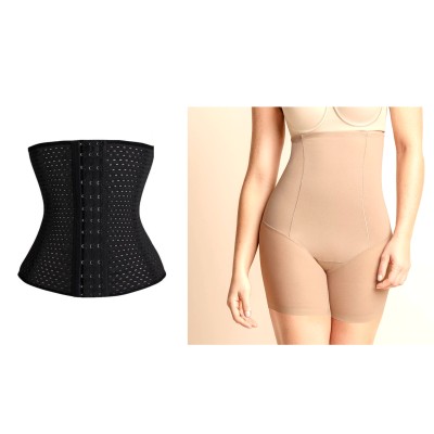 OFERTA: Pantalon cu banda silicon si talie inalta + Centura modelatoare 