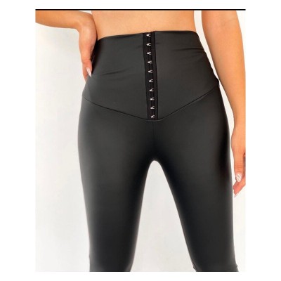 Colanti imitatie piele cu corset modelator